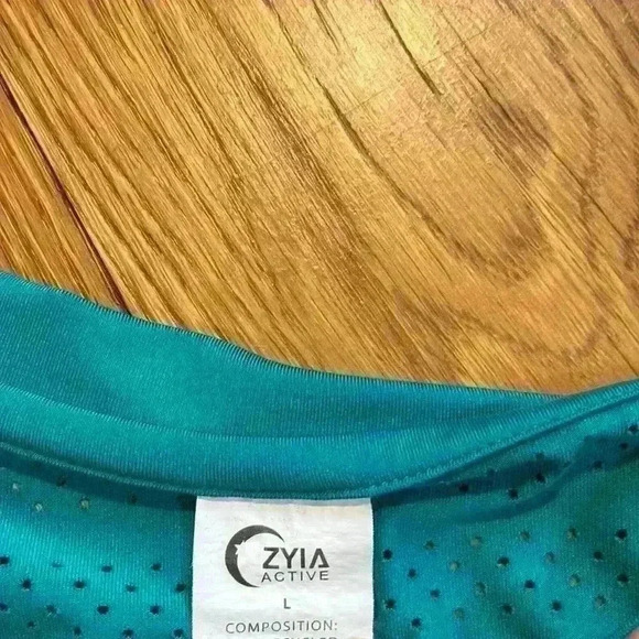 Zyia Active Long Sleeve Teal Chill Tee Size Large Excellent Used Condition - Picture 3 of 4